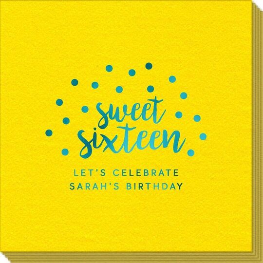 Confetti Dots Sweet Sixteen Linen Like Napkins