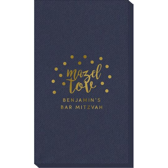 Confetti Mazel Tov Linen Like Guest Towels