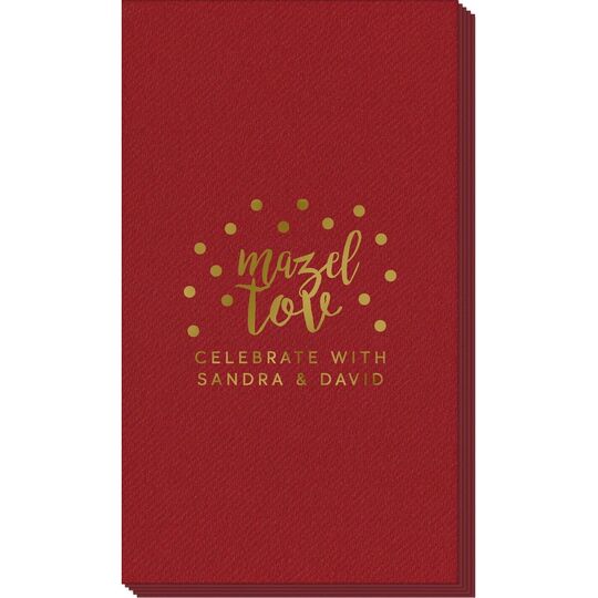 Confetti Mazel Tov Linen Like Guest Towels