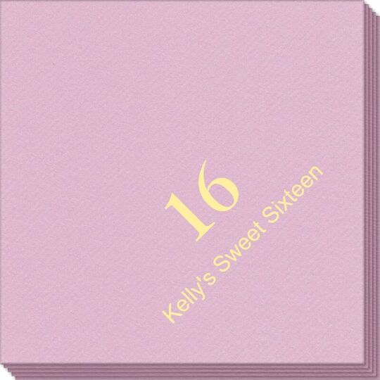 Large Number with Text Linen Like Napkins