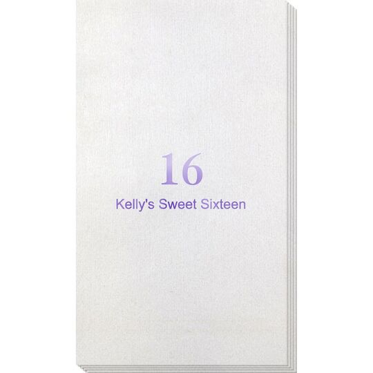 Large Number with Text Bamboo Luxe Guest Towels