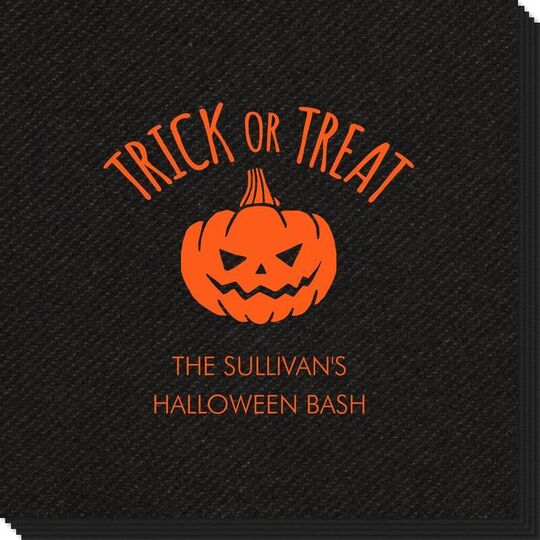 Trick or Treat Pumpkin Linen Like Napkins