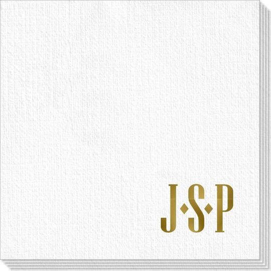 Simple 3 Initials Monogram Deville Napkins