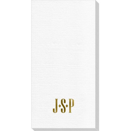 Simple 3 Initials Monogram Deville Guest Towels