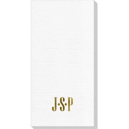 Simple 3 Initials Monogram Deville Guest Towels