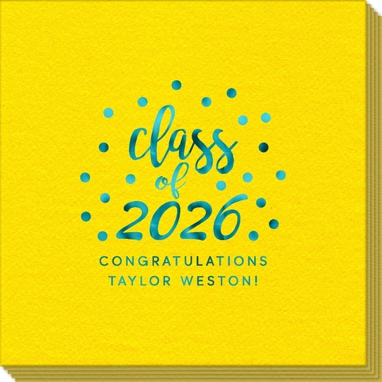 Class of Confetti Dots Linen Like Napkins