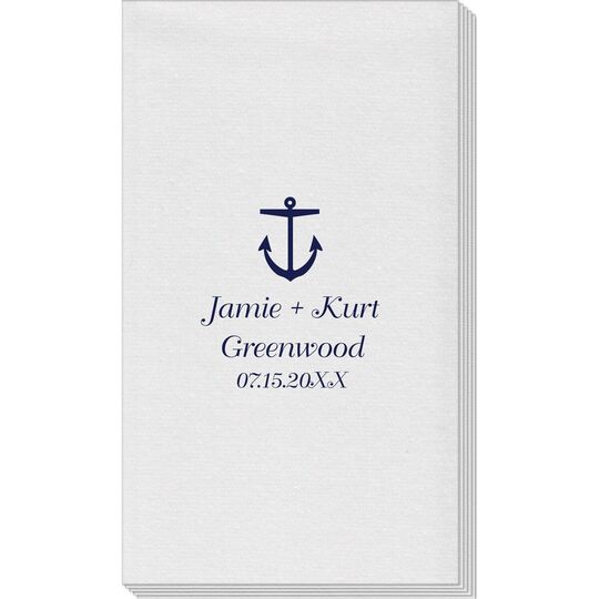 Nautical Anchor Linen Like Guest Towels