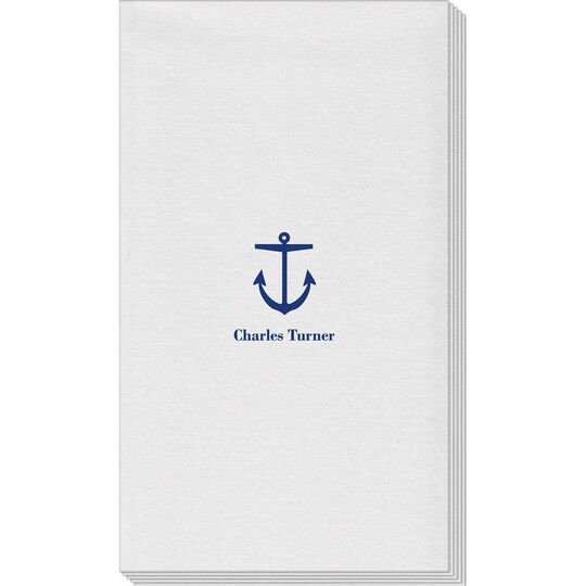 Nautical Anchor Linen Like Guest Towels