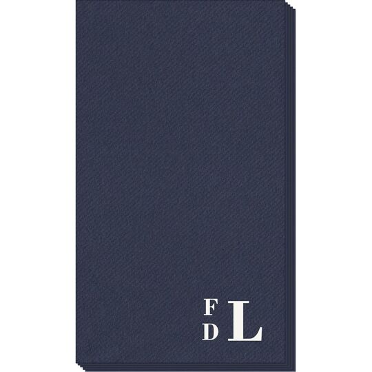 Stacked Monogram Linen Like Guest Towels