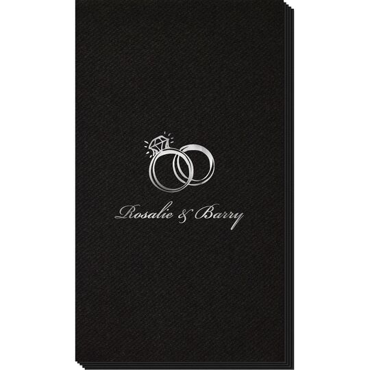 Wedding Rings Linen Like Guest Towels