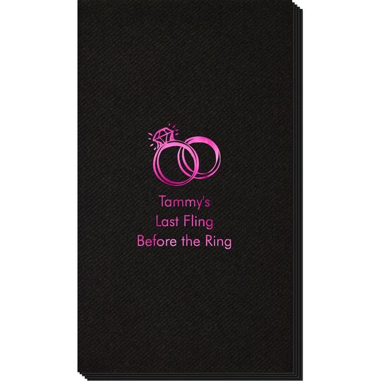 Wedding Rings Linen Like Guest Towels