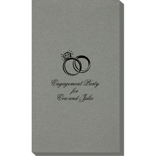 Wedding Rings Linen Like Guest Towels