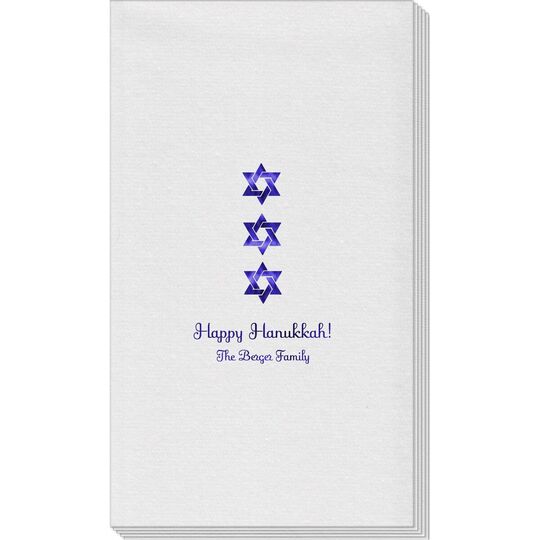 Star of David Row Linen Like Guest Towels