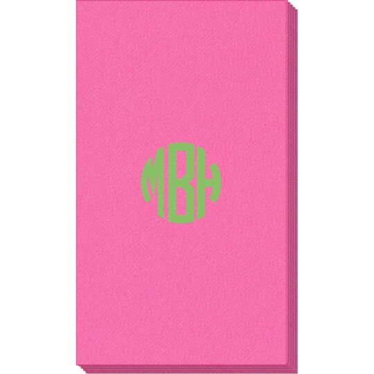 Rounded Monogram Linen Like Guest Towels