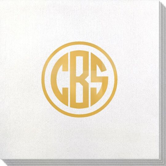 Framed Rounded Monogram Bamboo Luxe Napkins