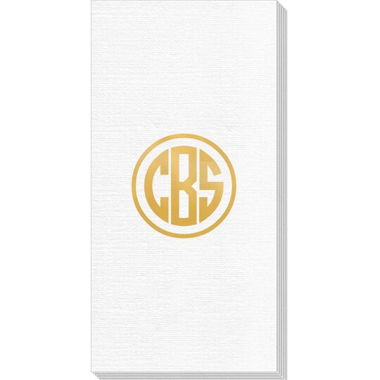 Framed Rounded Monogram Deville Guest Towels