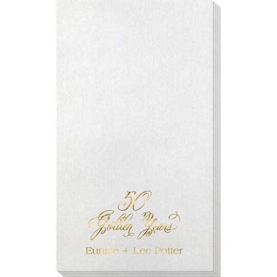 Elegant 50 Golden Years Bamboo Luxe Guest Towels