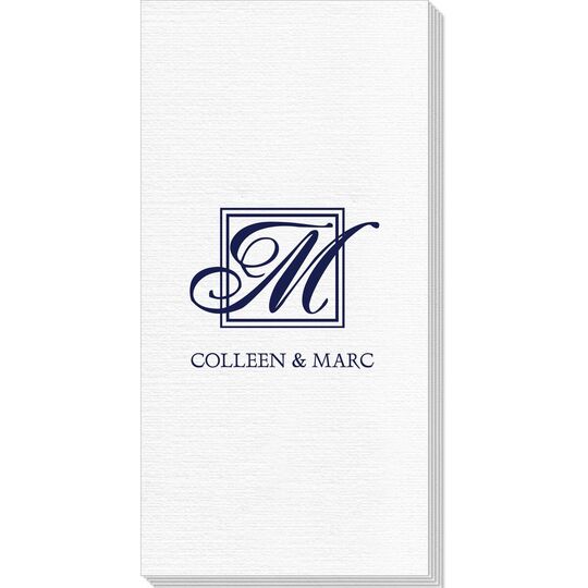 Framed Initial Plus Text Deville Guest Towels