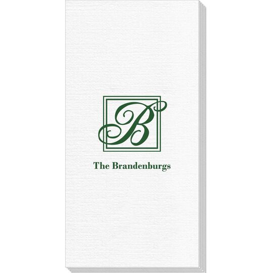 Framed Initial Plus Text Deville Guest Towels