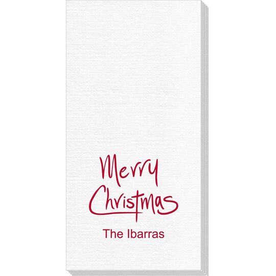 Fun Merry Christmas Deville Guest Towels
