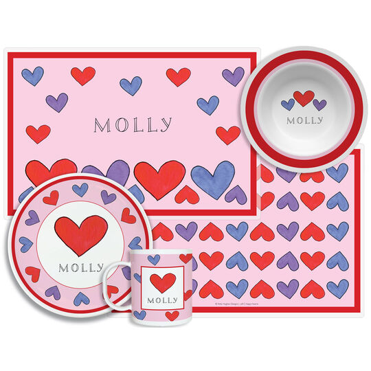 Happy Hearts 4-Piece Dinnerware Set