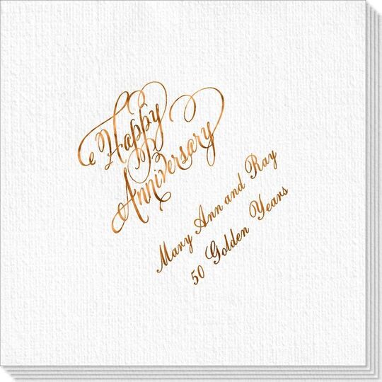 Elegant Happy Anniversary Deville Napkins