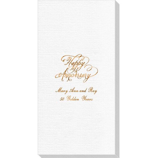 Elegant Happy Anniversary Deville Guest Towels