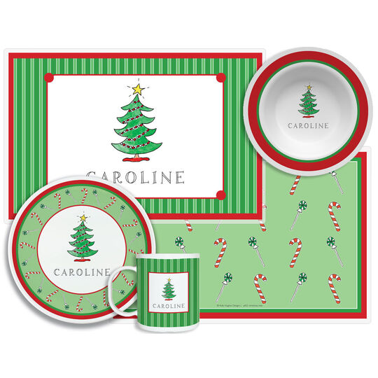 Christmas Tree 4-Piece Dinnerware Set