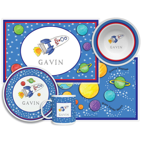 Blast Off 4-Piece Dinnerware Set