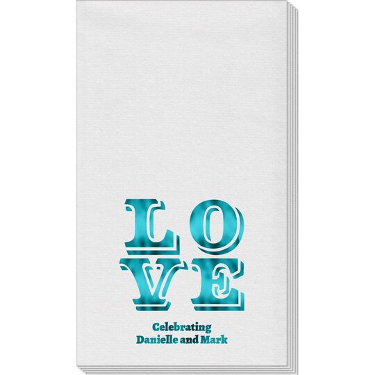 Retro Love Linen Like Guest Towels