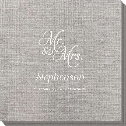 Elegant Mr. & Mrs. Bamboo Luxe Napkins