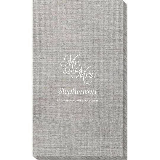 Elegant Mr. & Mrs. Bamboo Luxe Guest Towels