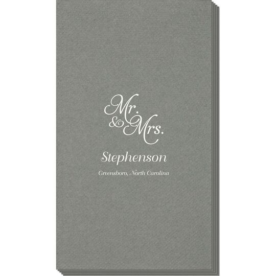 Elegant Mr. & Mrs. Linen Like Guest Towels