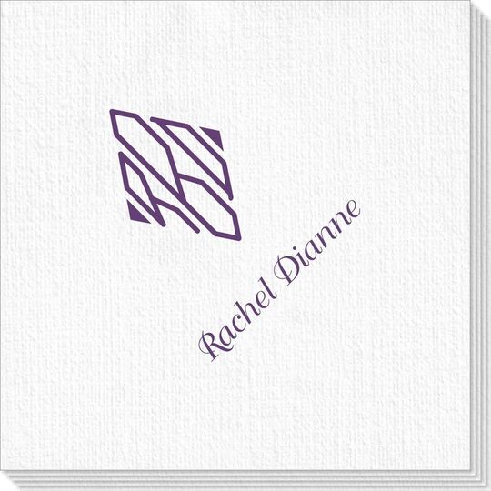 Shaped Diamond Monogram with Text Deville Napkins