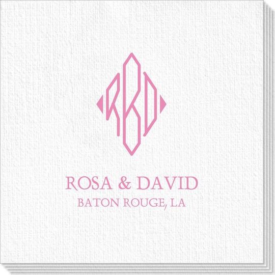 Shaped Diamond Monogram with Text Deville Napkins