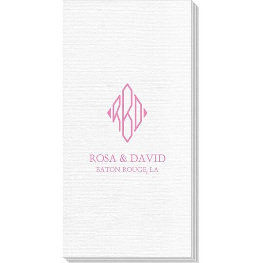 Shaped Diamond Monogram with Text Deville Guest Towels