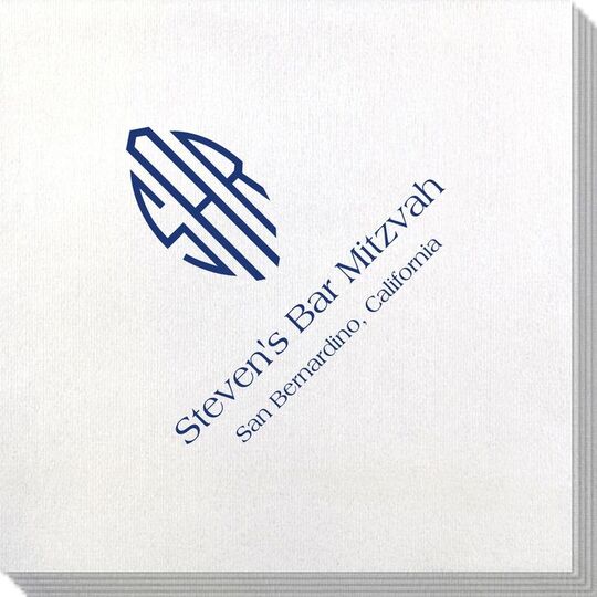 Shaped Oval Monogram with Text Bamboo Luxe Napkins