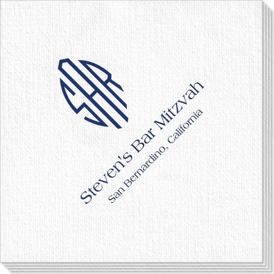 Shaped Oval Monogram with Text Deville Napkins