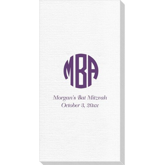 Rounded Monogram with Text Deville Guest Towels