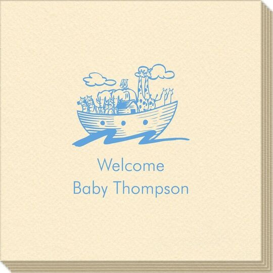 Noah's Ark with Animals Linen Like Napkins