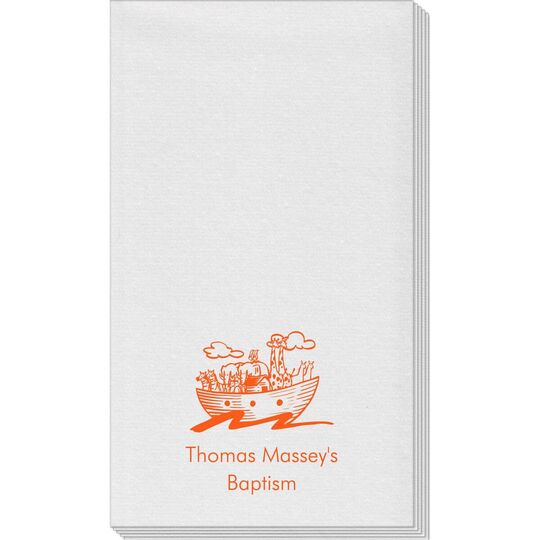 Noah's Ark with Animals Linen Like Guest Towels