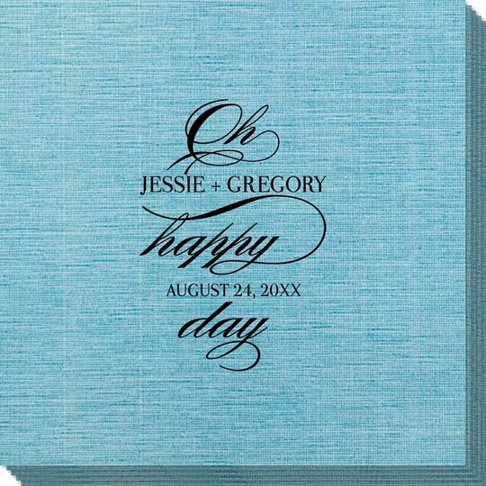 Romantic Oh Happy Day Bamboo Luxe Napkins