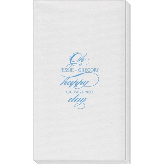 Romantic Oh Happy Day Linen Like Guest Towels