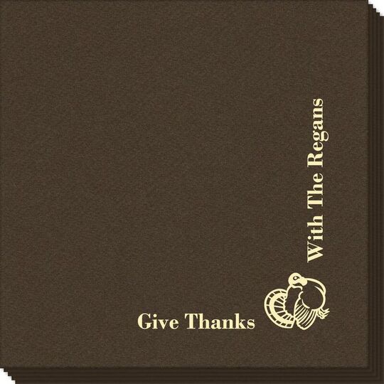 Corner Text with Turkey Design Linen Like Napkins