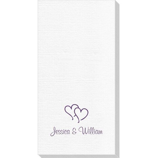 Modern Double Hearts Deville Guest Towels