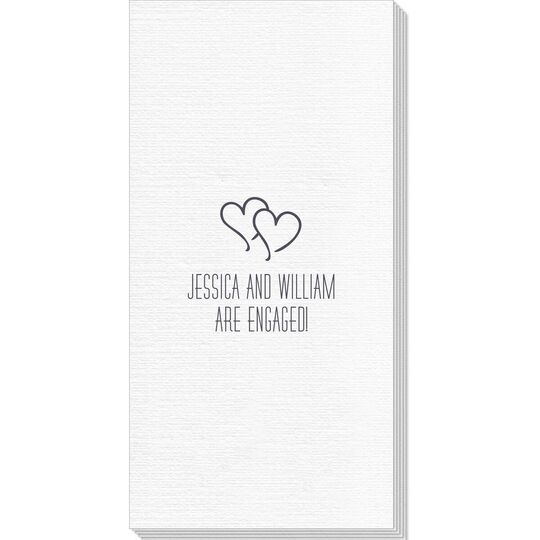 Modern Double Hearts Deville Guest Towels