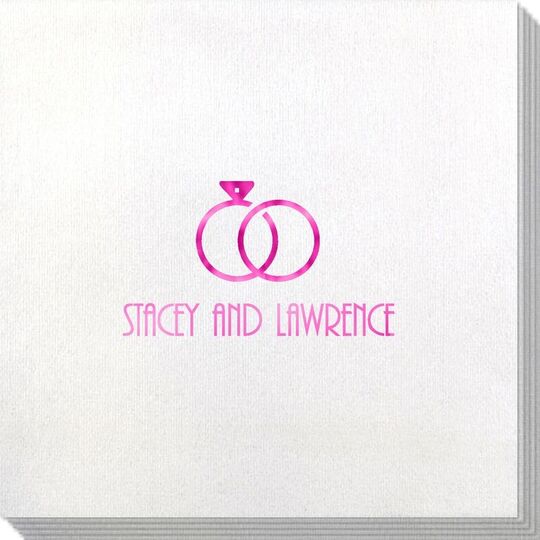 Modern Wedding Rings Bamboo Luxe Napkins