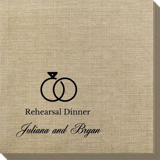 Modern Wedding Rings Bamboo Luxe Napkins