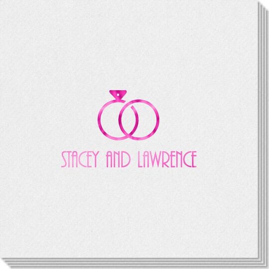 Modern Wedding Rings Linen Like Napkins
