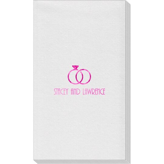 Modern Wedding Rings Linen Like Guest Towels